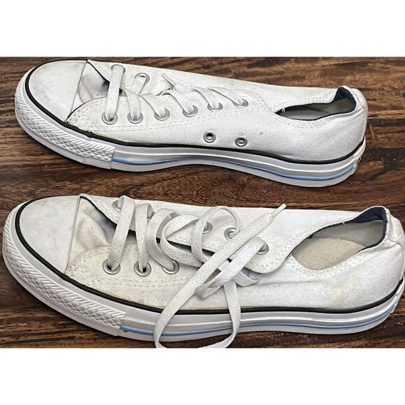 Converse Chuck All Star VTG Y2K Sneakers 7 White Low Top Double Tongue Con Shoes - Picture 4 of 7